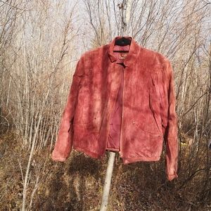 💗SOLD💗 Pink Suede Bomber Jacket (M)